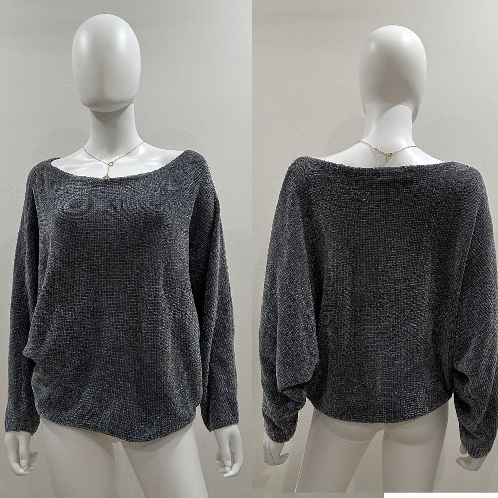 Zara Pullover Sweatshirt - Size Small - Grey - Long Sleeve - Soft Warm